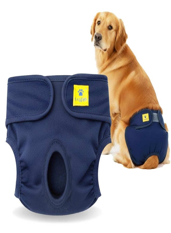 A+a Pets حفاضات قطنية للكلاب من A+a Pets' MAA' - قابلة للتمدد، مريحة، قابلة للغسل وإعادة الاستخدام (مقاس XL، لون كحلي) - Image 1